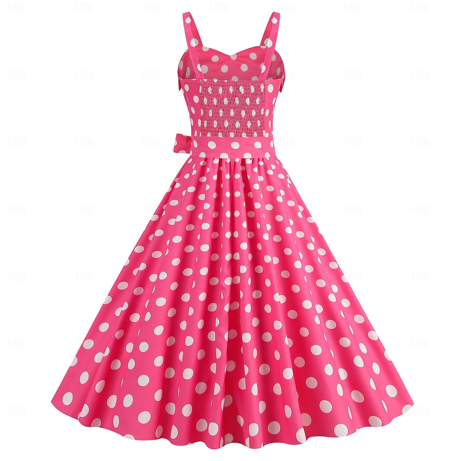 Retro 50. léta Rockabilly Polední Šaty Houpací šaty Flare šaty S páskem Popruh na špagety Puntíkované A-Linie Dámské Karneval Denní nošení Čajový dýchánek Retro tematická párty Dospělí Šaty Jaro léto 2025 - $24.99 –P7