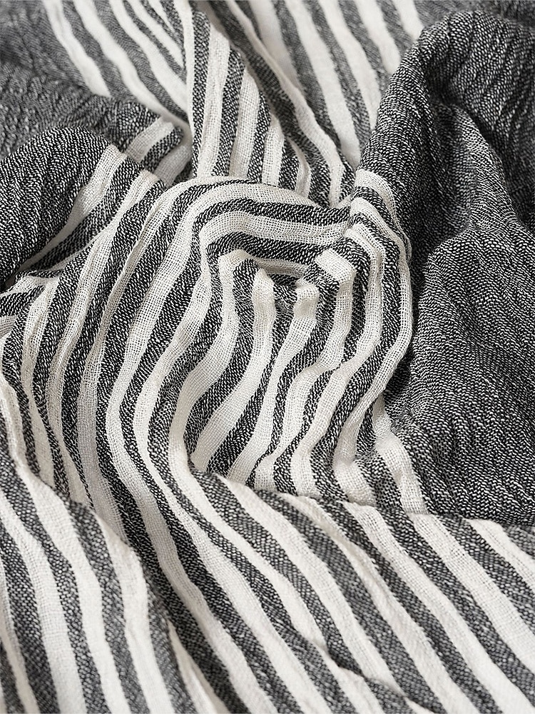 Men's Striped Cotton Scarf – Lightweight Soft Fringed Wrap for Fall & Winter, Casual Vintage Style Shawl for Travel, Daily Wear & Outdoor Activities 2025 - $14.99 –P6