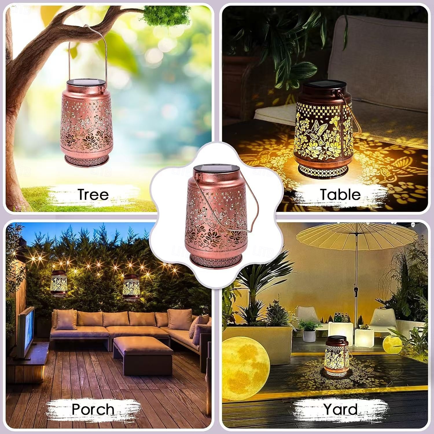 1 Pc Outdoor Waterproof Solar Hummingbird Butterfly Metal Projection Lantern Courtyard Garden Path Lawn Terrace Atmosphere Decorative Light 2026 - $23.99 –P4