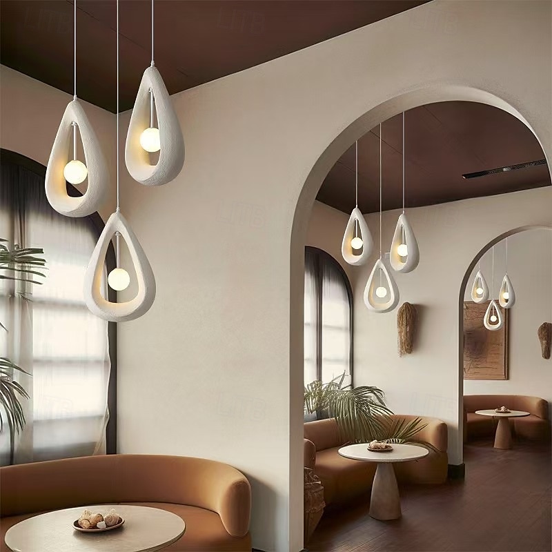 Duże, nowoczesne lampy wiszące, japońskie lampy wiszące w stylu wabi-sabi, żyrandol w kształcie kropli deszczu do jadalni, kuchni, wyspy, korytarza, restauracji, g9 50 cm 2025 - $399.99 –P2