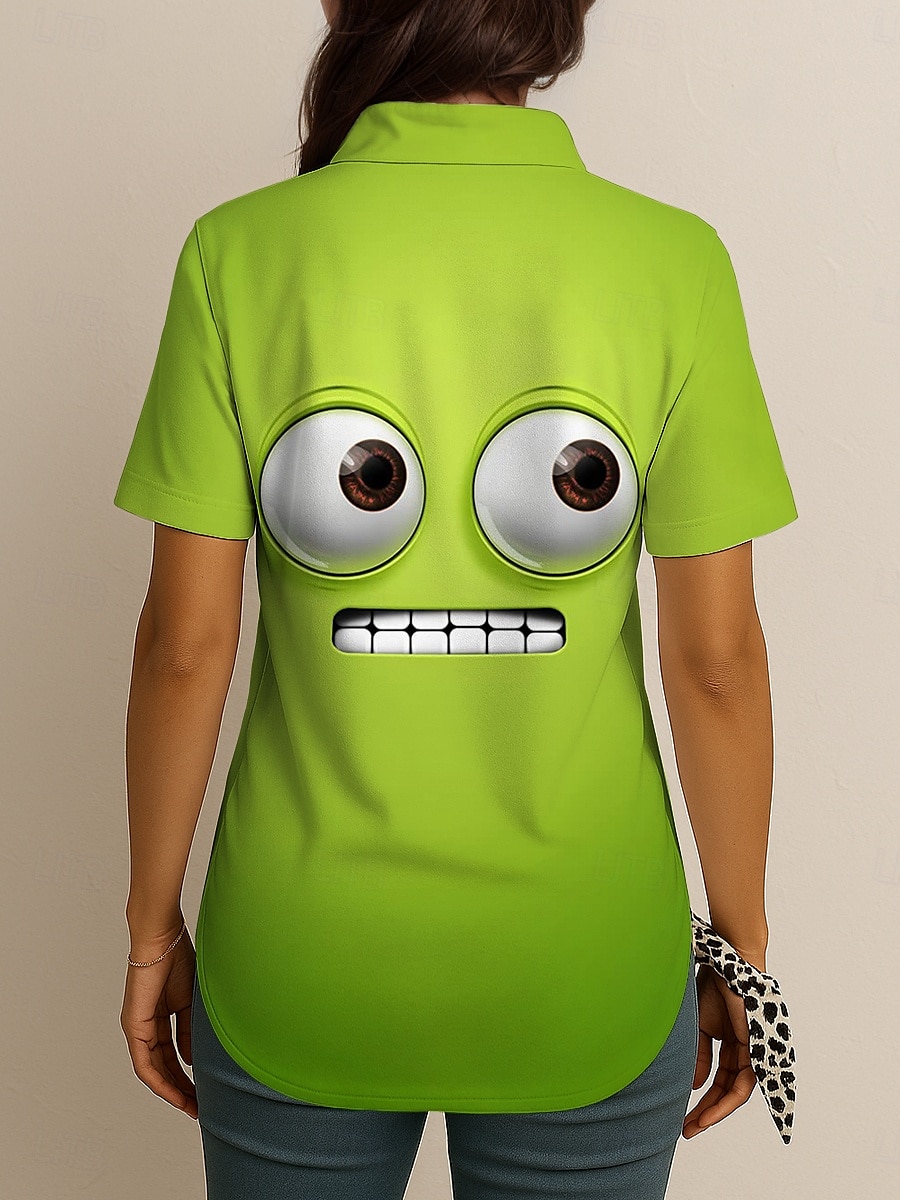 Femmes Chemise Graphique 3D ancien Tropical Quotidien Sans manches Manche Courte Col de chemise Hauts Réguliers Quotidien Jaune Rose Claire Vert Été Printemps de 2025 ? $24.99 –P2