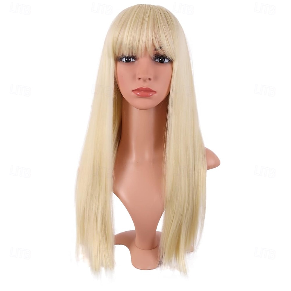 Perruques synthétiques lisses de 24 pouces/60 cm de long, résistantes à la chaleur, pour Halloween, cosplay, fête de 2025 ? $27.99 –P1