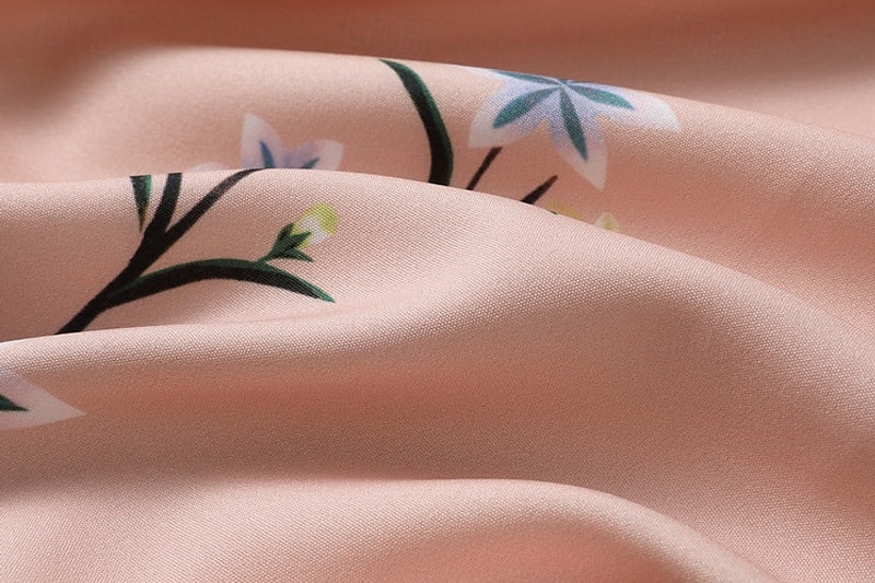 rochie midi pentru femei boem cu decolteu în V broderie florală talie elastică șnur cu mânecă scurtă vacanță la plajă roz confortabil potrivire regulată îmbrăcăminte ocazională de vară 2025 - $31.99 –P6