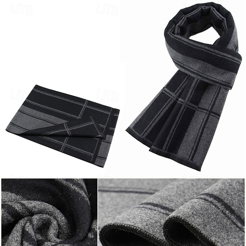 Damen Rechteckiger Schal Straße Täglich Date Gris Blau Schal Farbblock Gestreift 2025 - $19.99 –P5