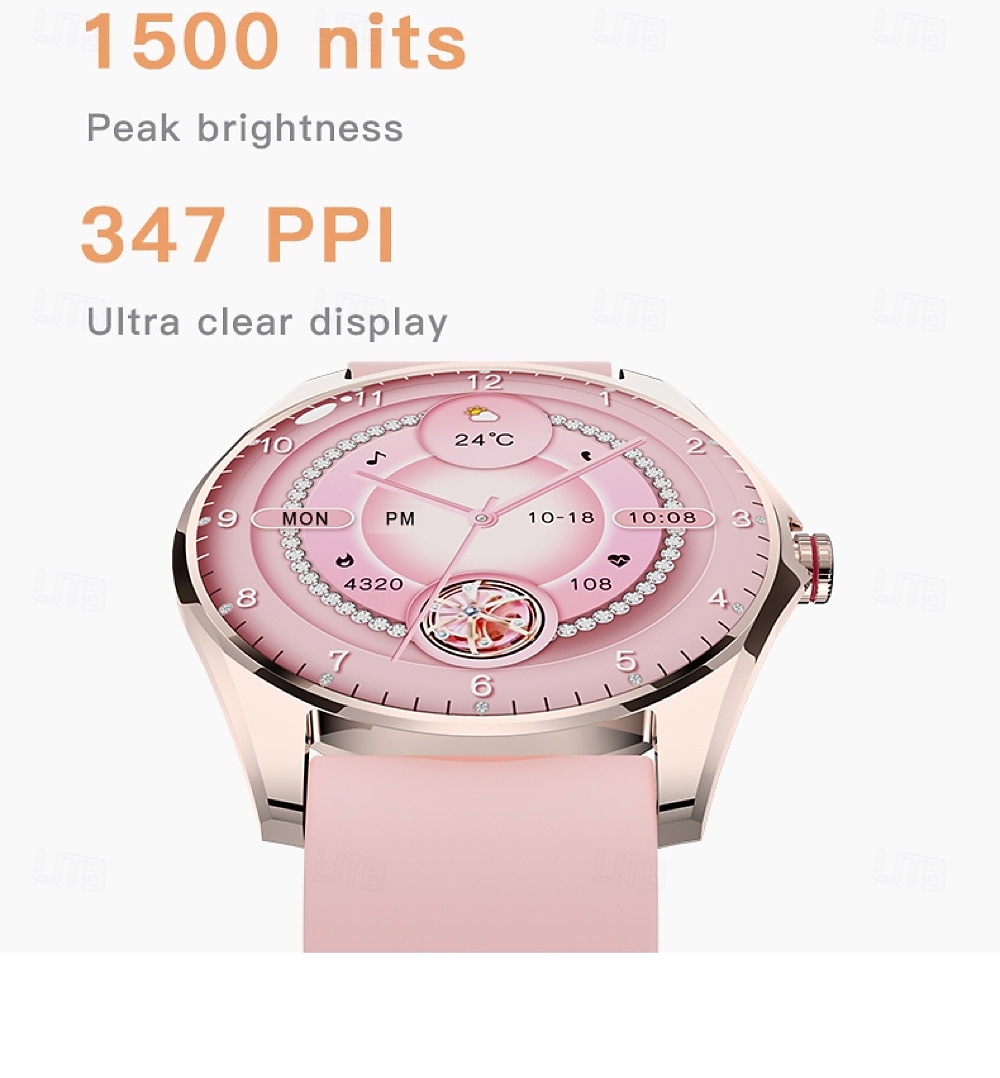 V36 Smartklokke 1.5 tommers Smart armbånd Smartwatch blåtann Skritteller Samtalepåminnelse Aktivitetsmonitor Kompatibel med Android iOS Dame Lang ventetid Vanntett Mediakontroll IP65 22mm Urkasse 2025 - $43.99 –P8