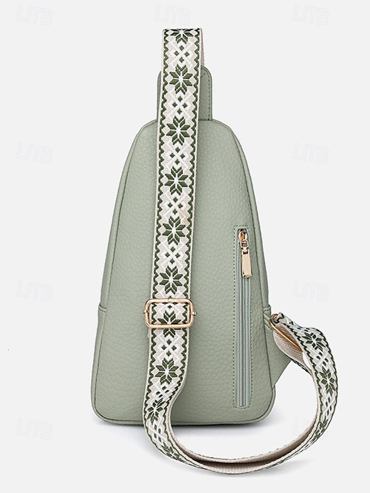 Dámská nepromokavá crossbody kabelka z umělé kůže - ležérní lehká crossbody kabelka s multifunkčními kapsami a širokým ramenním popruhem s etnickým vzorem, ideální na cestování, nakupování i každodenní nošení 2025 - $19.99 –P6