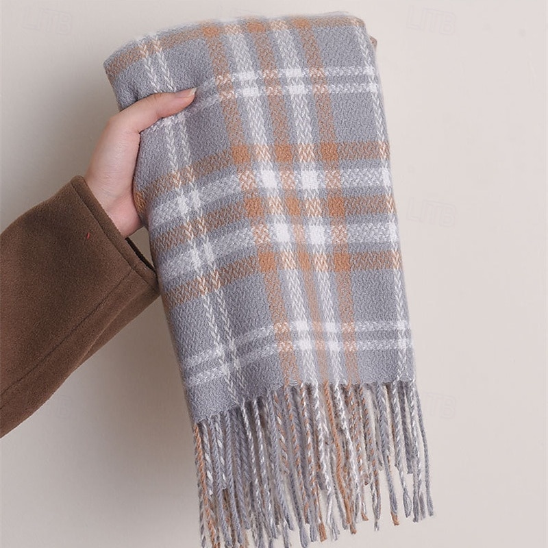 Foulard Rectangulaire Femmes Rue Quotidien Date Noir Jaune Écharpe Plaid de 2025 ? $21.99 –P10