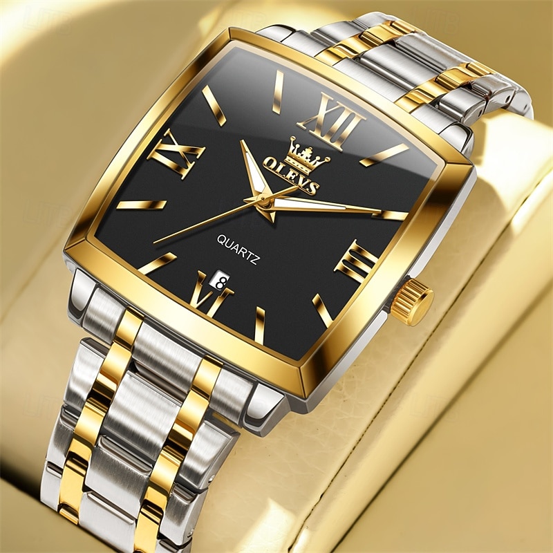 A new OLEVS square men's business watch with luminous calendar waterproof casual quartz watch fashionable and trendy men's sports wristwatch 2026 - $35.99 –P1