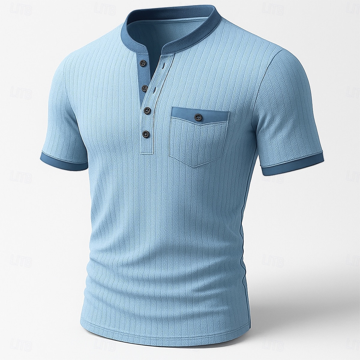 Férfi Henley ing Pólók Bordás kötött felső Rövid ujjú Tömör szín Sima Csíkos Divat Dizájn Alkalmi Színes Gombok Henley Szabadtéri Hétköznapi Napi Nyár Tavasz Minden évszak Medence Henley póló 2025 - $19.99 –P1