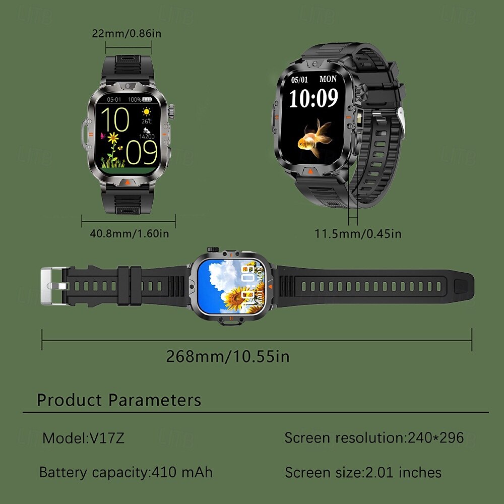 Relógio inteligente 2,01 polegadas smartwatch fitness relógio de corrida bluetooth pedômetro lembrete de chamada rastreador de atividades compatível com android ios homens longa espera à prova d'água de 2025 por $34.99 –P16