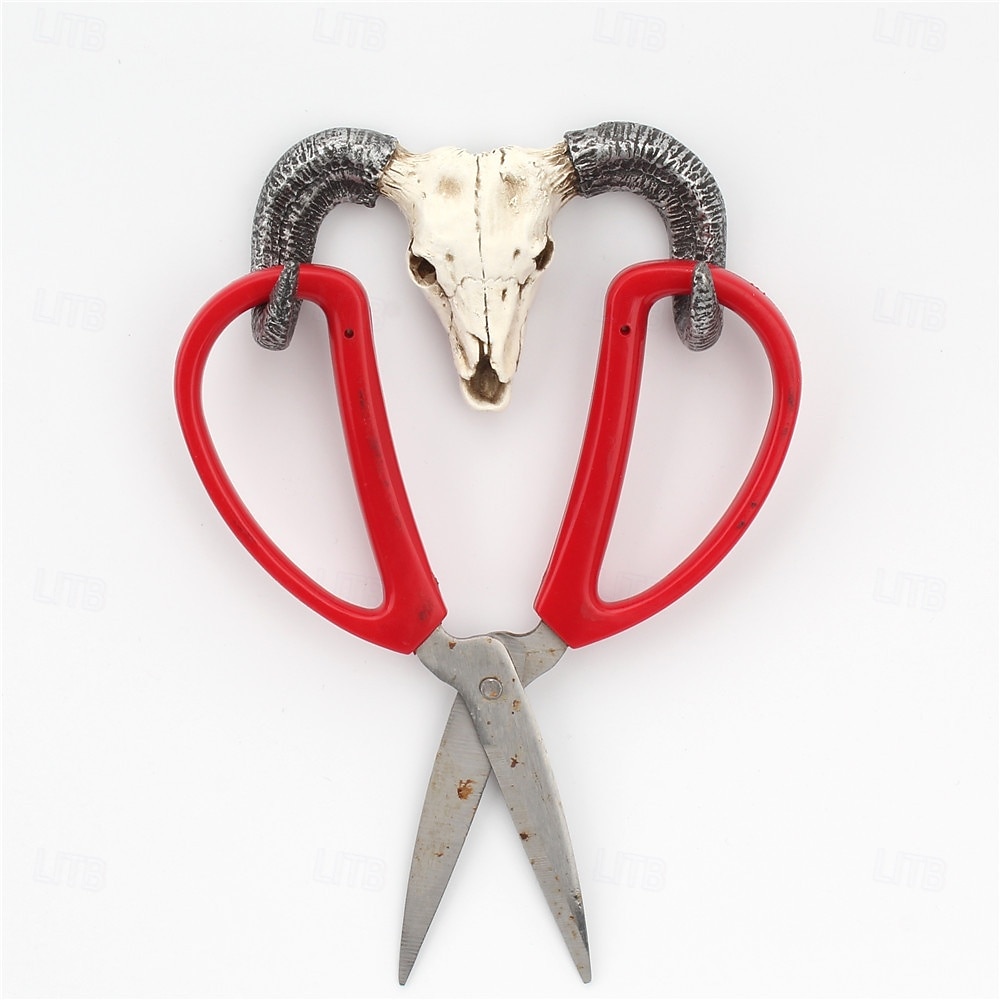 Decorazione da parete per Halloween con teschio di mucca, gancio da parete in resina con corno di toro, portachiavi decorativo con testa di animale per ingresso, stile gotico occidentale, del 2025 a $9.99 –P4