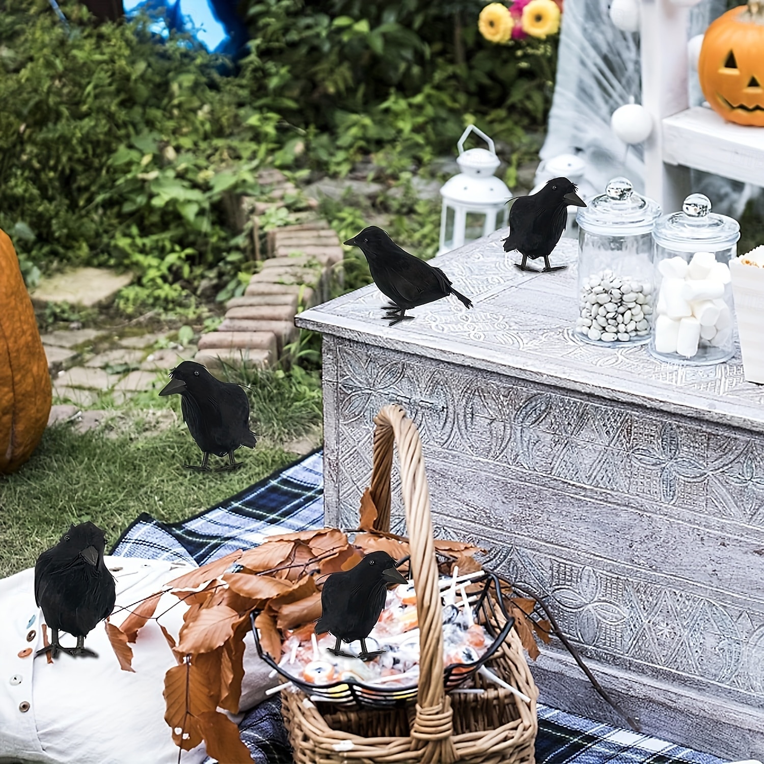 6 τεμάχια μαύρα κοράκια για το Halloween, φτερωτά κοράκια, διακοσμήσεις για το Halloween, κοράκια, ρεαλιστικά κοράκια, μεγάλο χειροποίητο μαύρο κοράκι για είδη διακόσμησης για το Halloween 2025 - $37.99 –P8