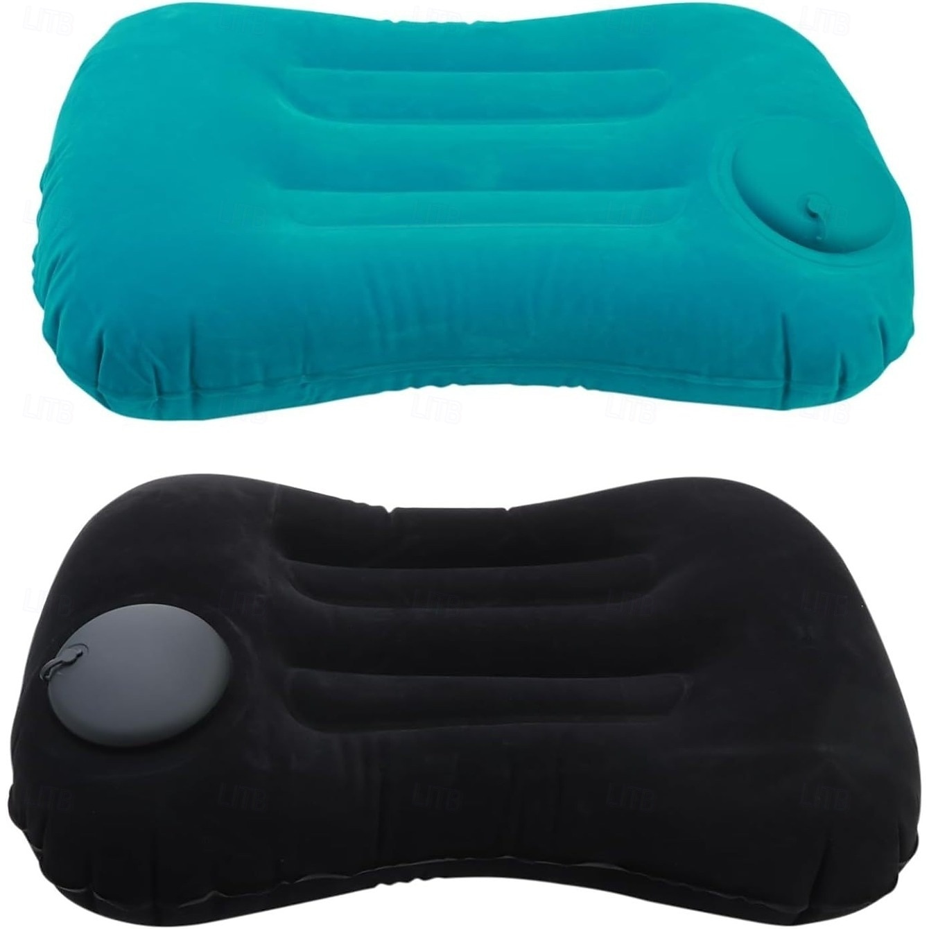 cojín de playa inflable &Almohada de camping: almohada de viaje portátil con tejido polar coral, diseño sin relleno para playa, oficina y hogar - azul verdoso &Limpieza de puntos negros, solo asientos 2025 - $10.99 –P2