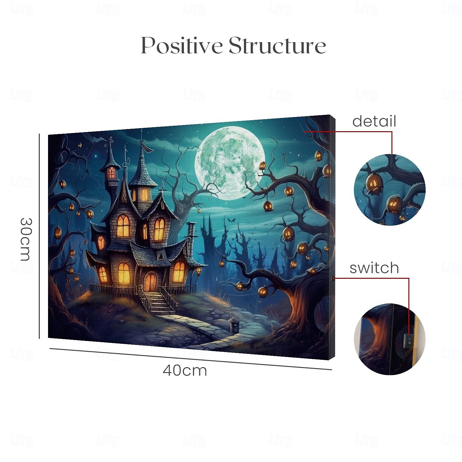 Halloween LED Canvas Wall Art LED Lighted Up Wall Decor 2AA Battery Operated Lighted Canvas Print LED Light Kitchen Bedroom or Home Decor Waterfall 2025 - $35.99 –P8