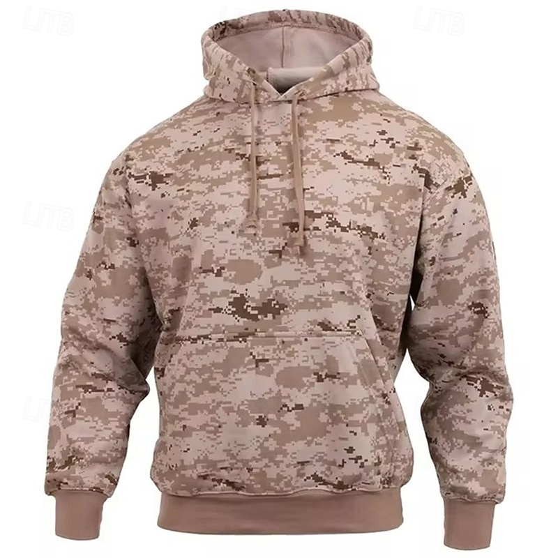 Pánské Kapuce Rubínově červená Fialová Oranžová Trávová zelená Khaki Kapuce Kamuflážní barva Kapsy Sporty a outdoor Denní Dovolená Polyester Šik ven Základní Na běžné nošení Podzim Zima Oblečení 2026 - $29.99 –P5