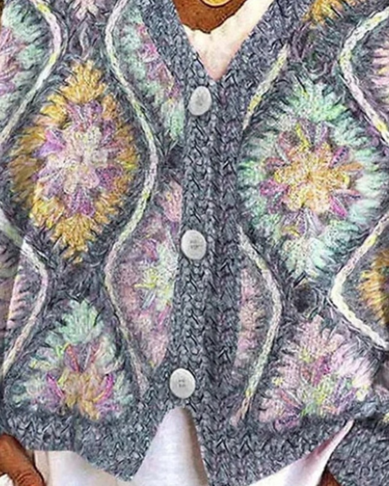 Pentru femei Pulover Bluza Modă Șic Stradă Zilnic Argyle Striat În V Tricotat Imprimeu Manșon Lung Topuri obișnuite Tricotat Concediu Ieșire Sfârșit de săptămână Albastru Închis Toamnă Iarnă 2025 - $22.99 –P3