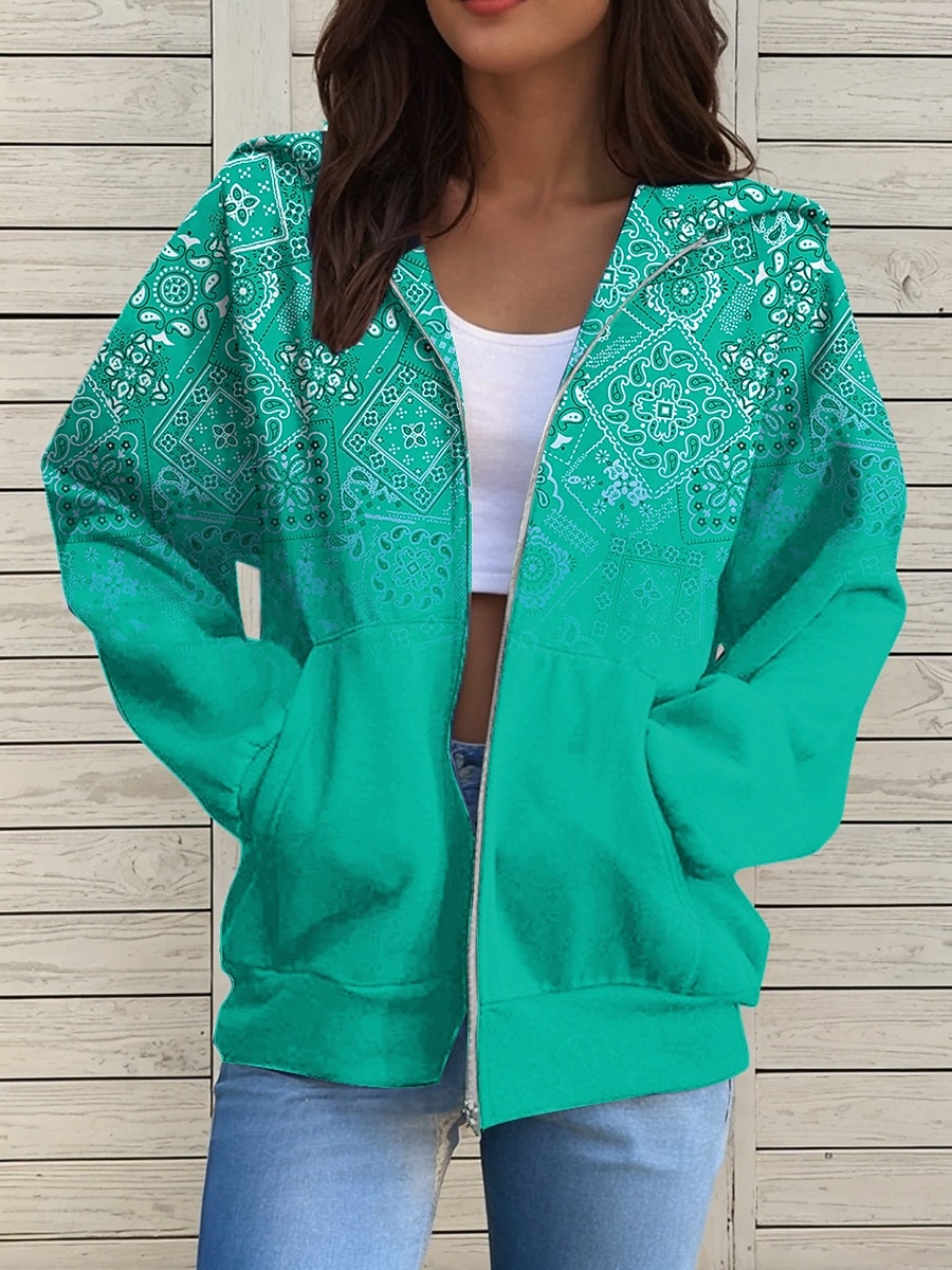 Jaqueta de Moletom com Capuz Feminina Manga Longa Hoodie com Zíper Com Bolso Leve Casual Microelástico Gráfica Geométrica Ativa Bolso Frontal Verde Claro Vermelho Azul Roxo Verde Primavera Outono de 2025 por $26.99 –P2