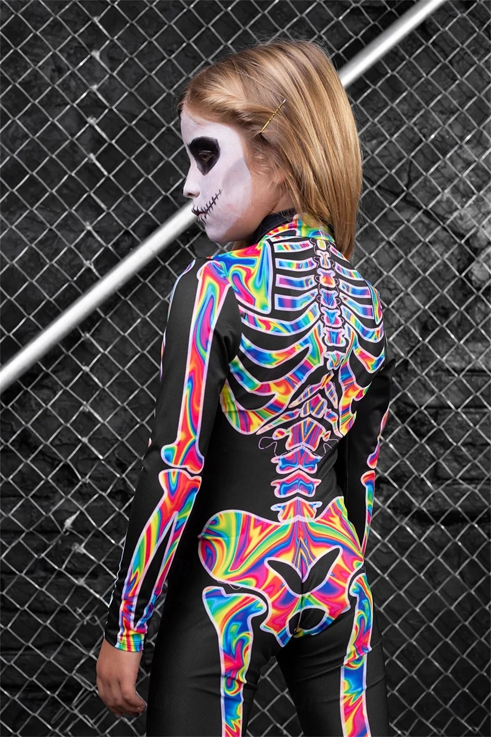 Koponya, csontváz Testhezálló Full Body Catsuit Ijesztő jelmez Férfi Női Fiú Gyermek Felnőttek Teljesítmény Parti Klub Mindszentek napja Farsang A halál napja Könnyű farsangi jelmez 2025 - $29.99 –P5