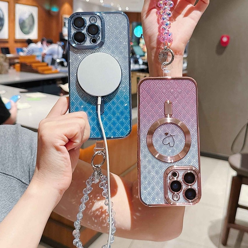 telefon Carcasă Pro iPhone 16 Pro Max iPhone 15 Pro Max iPhone 16e iPhone 14 Pro Max iPhone 13 Pro Max Zadní kryt s Lanyardem Podpora bezdrátového nabíjení Nežloutnoucí Zářící barvy Uhlíkové vlákno 2025 - $14.99 –P2