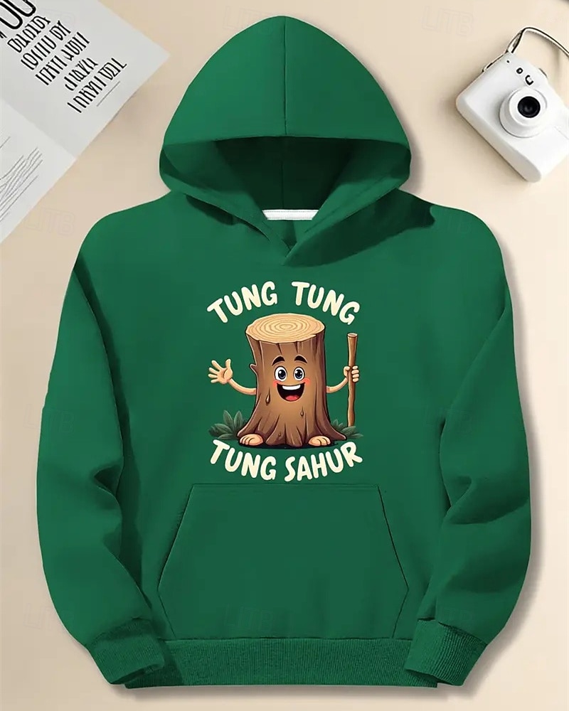 Manches longues pour garçons, motif italien Brain Rot Element Tung Tung Tung Sahur, imprimé printemps-automne, mode streetwear, enfants de 4 à 12 ans, capuche, extérieur, décontracté, quotidien, coupe de 2025 ? $18.99 –P2