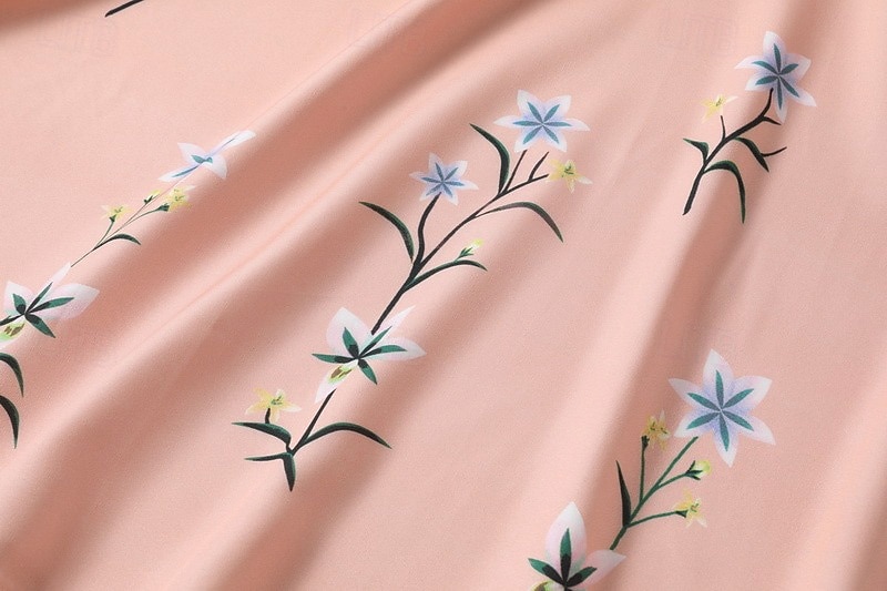 rochie midi pentru femei boem cu decolteu în V broderie florală talie elastică șnur cu mânecă scurtă vacanță la plajă roz confortabil potrivire regulată îmbrăcăminte ocazională de vară 2025 - $31.99 –P3