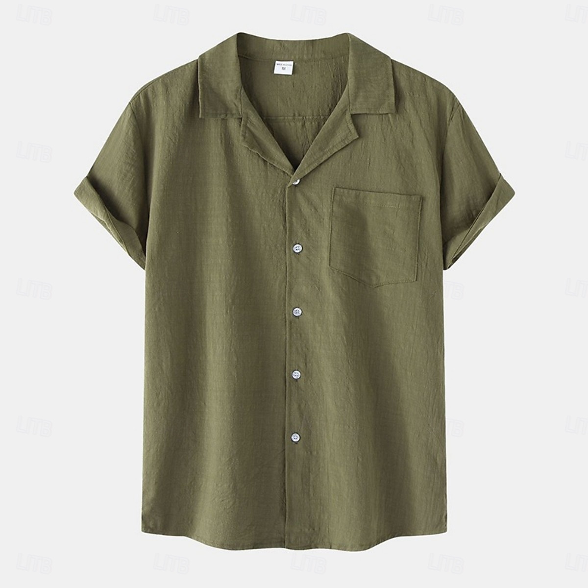 Per uomo Camicia bianca di cotone Camicia Estiva Camicia casual Camicia in cotone e lino Camicia con colletto cubano Semplice Vacanza Casuale Nero Giallo Blu marino Verde Manica Corta Collo Camp del 2025 a $21.99 –P2