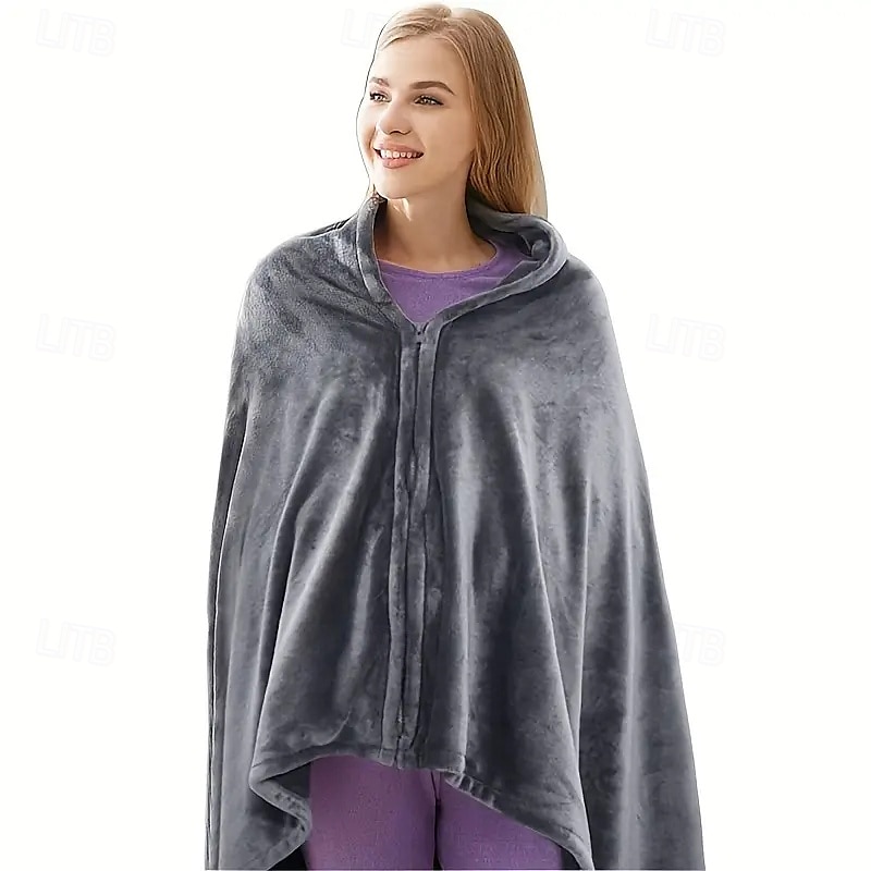 USB Rechargeable Heating Blanket Flannel Single Warm Shawl Three-speed Temperature Adjustment Suitable for Office Lunch Break Outdoor Travel Car Travel and Keeping Warm 2025 - $37.99 –P6