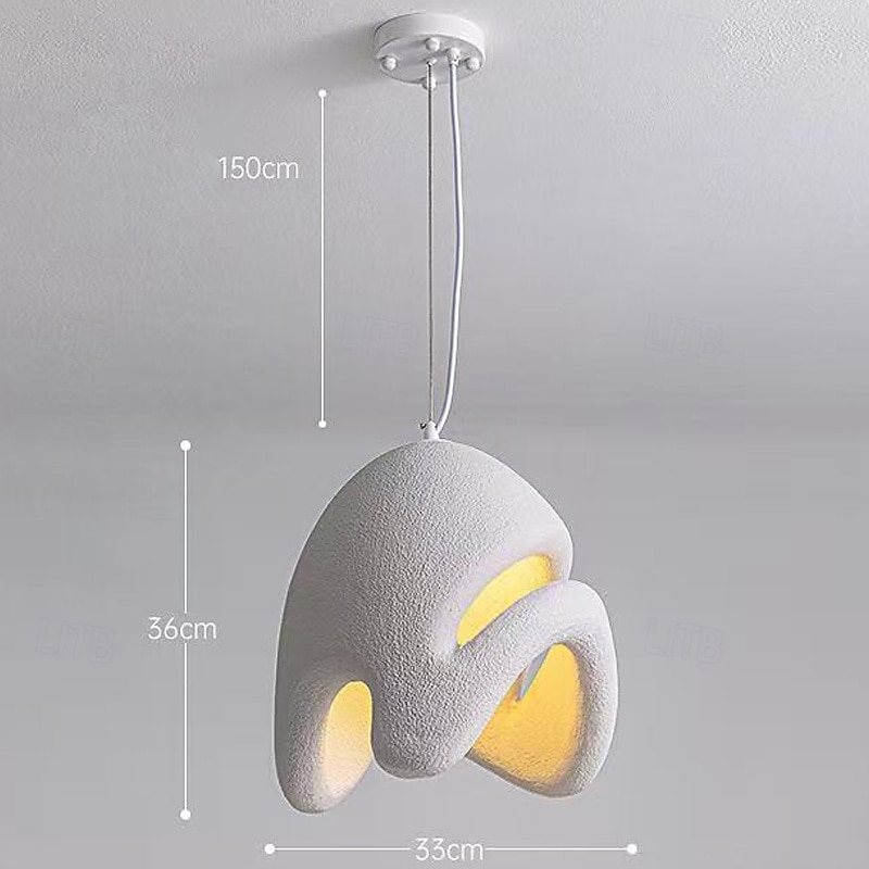 Kroonluchter in Wabi-Sabi-stijl voor de eetkamer, witte plafondlamp voor keukeneiland, eetkamer, slaapkamer, grote hanglamp met een diameter van 150 cm, binnenin in hoogte verstelbaar 2025 - AU $407.69 –P6