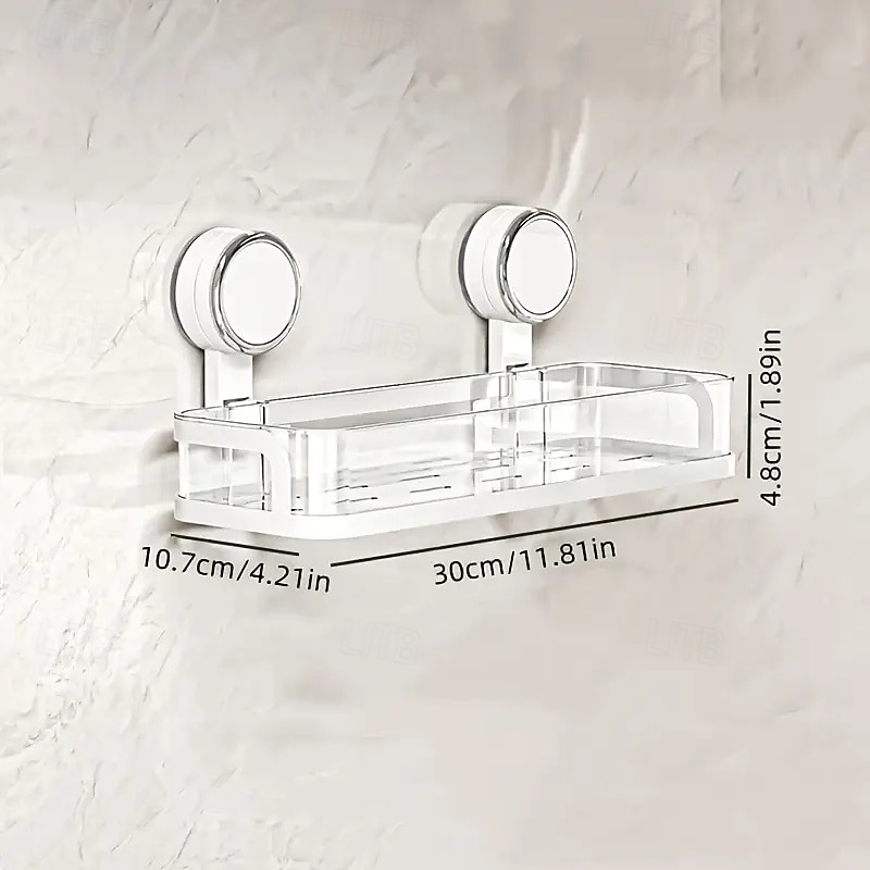 mensola da bagno con ventosa montata a parete, mensola impermeabile per cosmetici con drenaggio, perfetta per il bagno &organizzazione della cucina del 2025 a $29.99 –P13