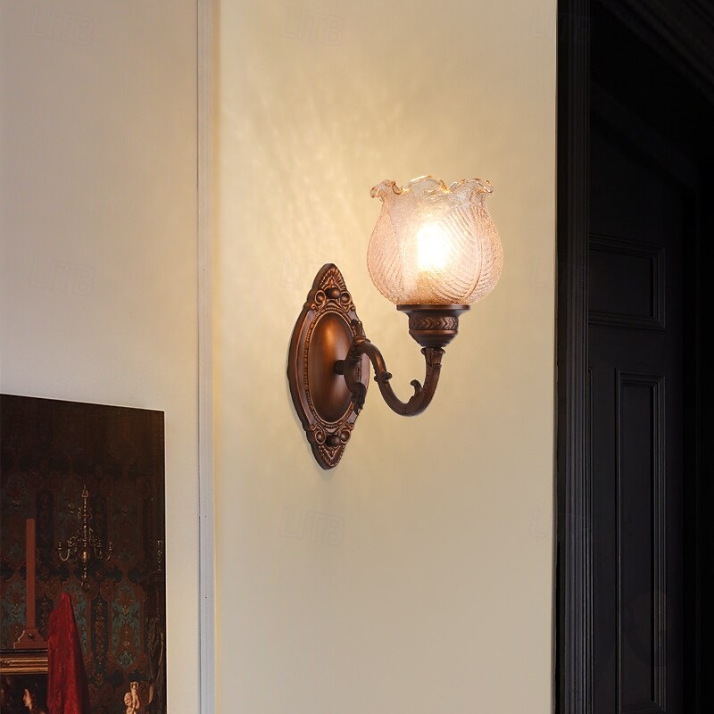aplice de perete, corpuri de iluminat moderne de perete, aplice de perete în stil rustic cu abajur din sticlă transparentă, aplice pentru living, dormitor, scară, baie, hol 110-240v 2025 - $109.99 –P1