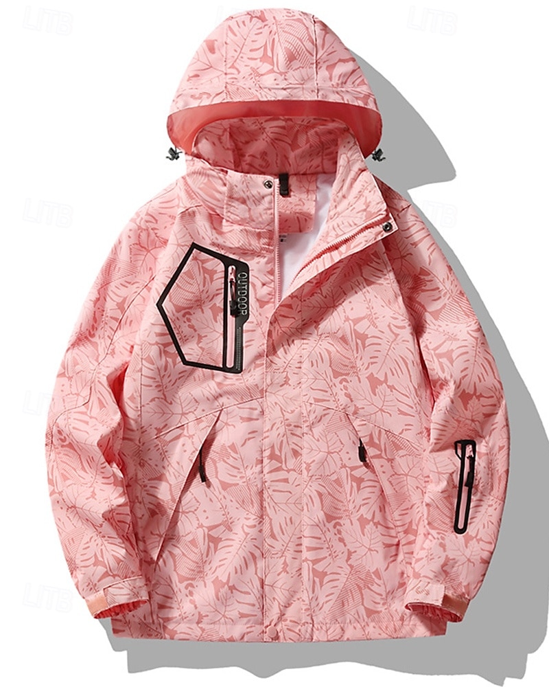 Damen Wanderjacke Hardshelljacke Außen Wasserdicht Winddicht Wanderoutfits Wanderbekleidung Frühling Herbst Oberteil Jagd Camping / Wandern / Höhlenforschung Reisen Schwarz Weiß Rosa 2025 - $36.99 –P8