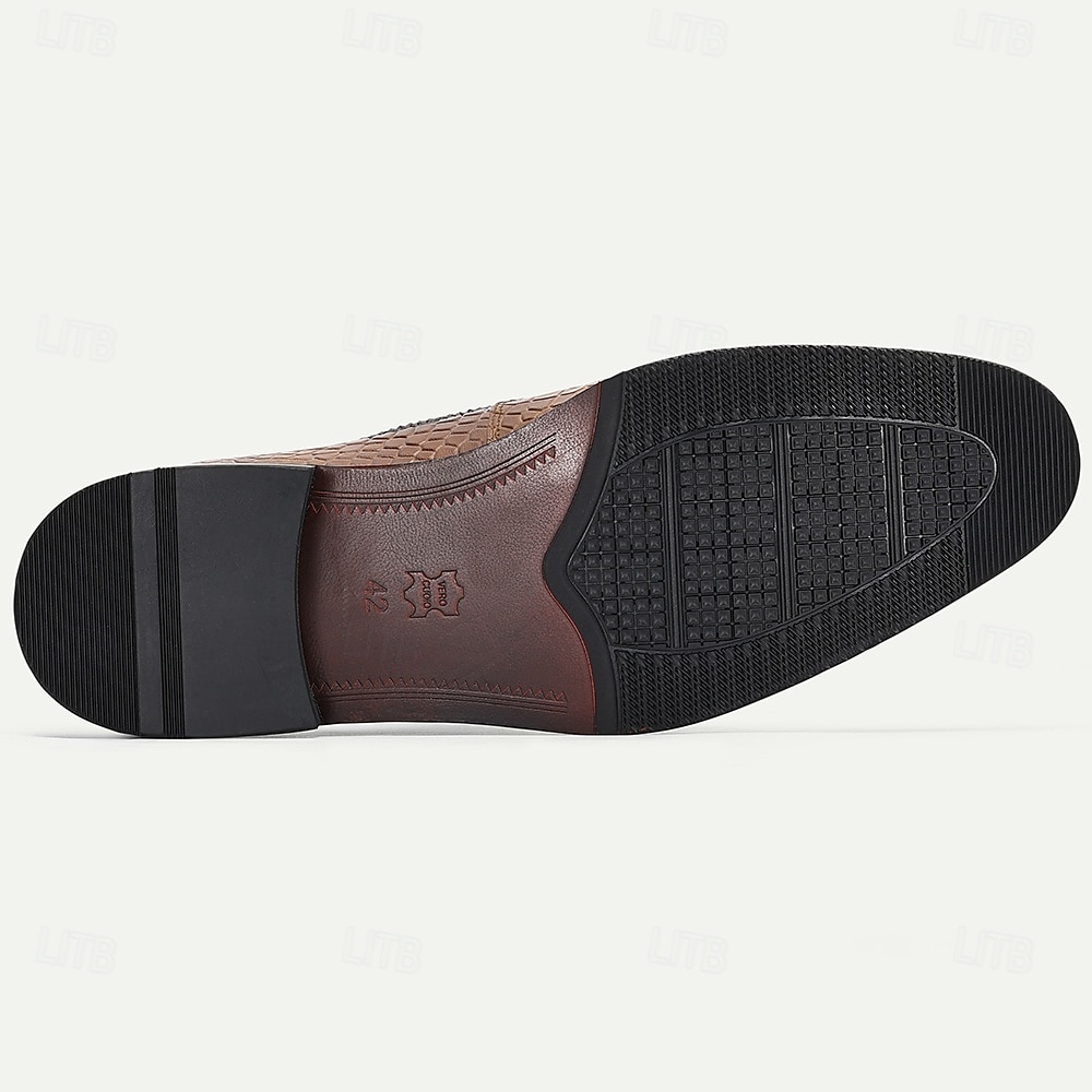 Oxford-Schuhe aus echtem Leder mit Krokodilprägung für Herren – eleganter Schnürschuh für modebewusste Männer, Hochzeitsempfänge und geschäftliche Veranstaltungen 2025 - $84.99 –P6