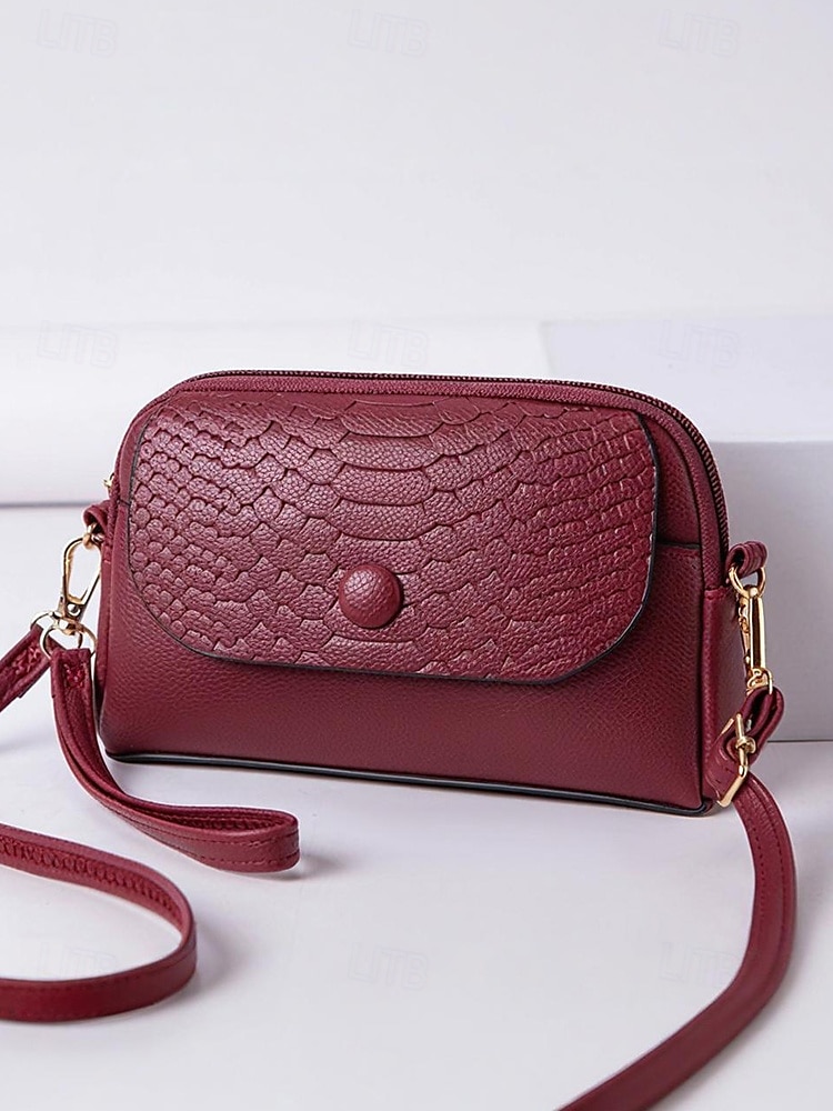 borsa a tracolla da polso in similpelle da donna con patta in stampa coccodrillo – elegante piccola borsa a tracolla per l'uso quotidiano, i viaggi e il lavoro del 2025 a $14.99 –P4