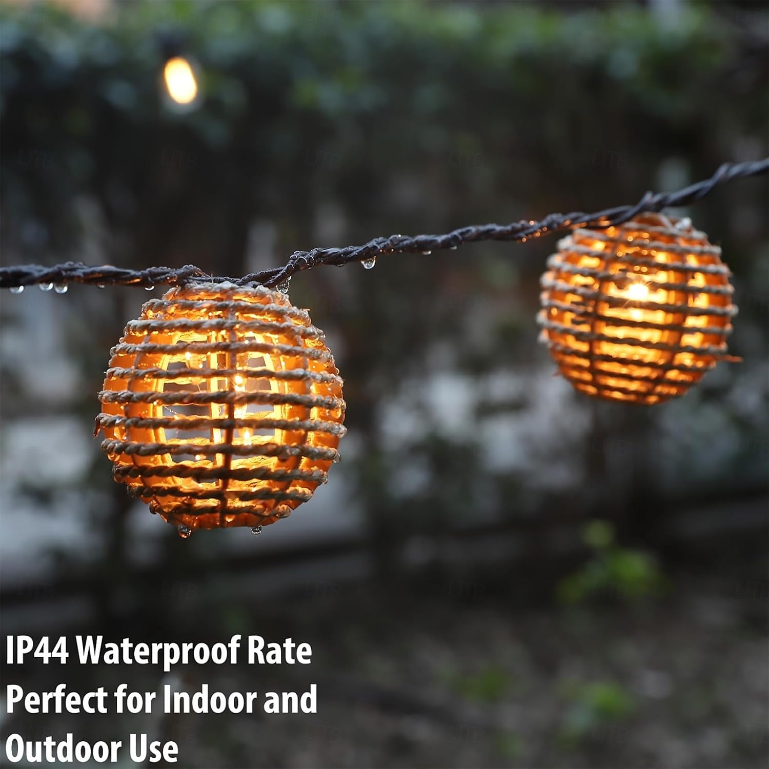 Rattan Wire Ball Style Decorative Lantern String Lights - 10 Lights Globe Rattan Wicker Ball String Lights Indoor Outdoor Patio String Light for Home Pergola Porch Party Backyard 2025 - $32.99 –P4