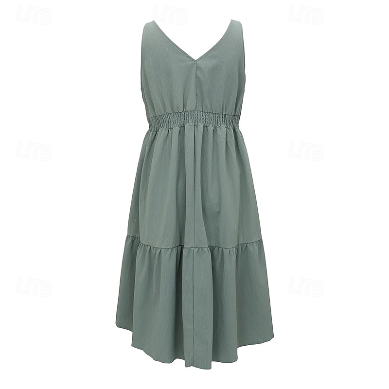 Damen Minikleid Unterkleid Boho-Kleid Westernkleid Mode Klassisch Outdoor Ferien Ausgehen Normale Passform Einfach Ärmellos Spaghettiträger Dunkelgrün Sommer 2025 - $33.99 –P5