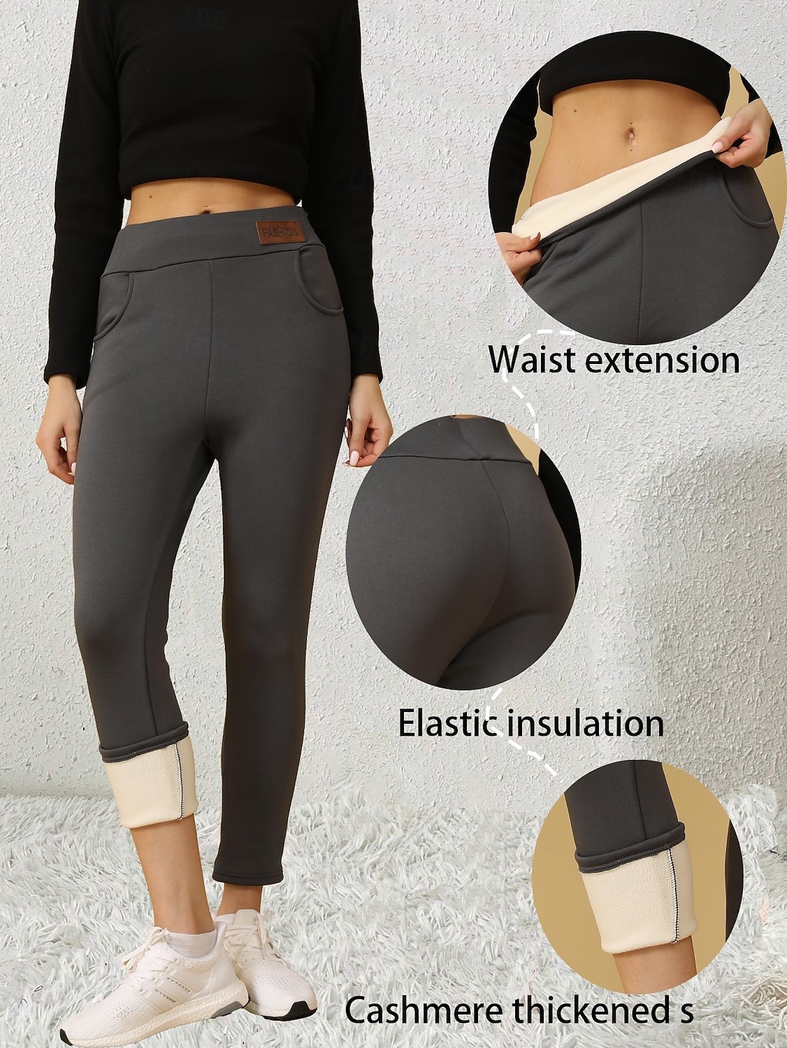 Mujer Talla EU / US Medias Elegante Ropa Deportiva Longitud total Tiro Alto Color sólido De Punto Básico Confortable Suave Cómodo Microelástico Deporte Casual Diario Gris oscuro Invierno Delgado 2025 - $18.99 –P1