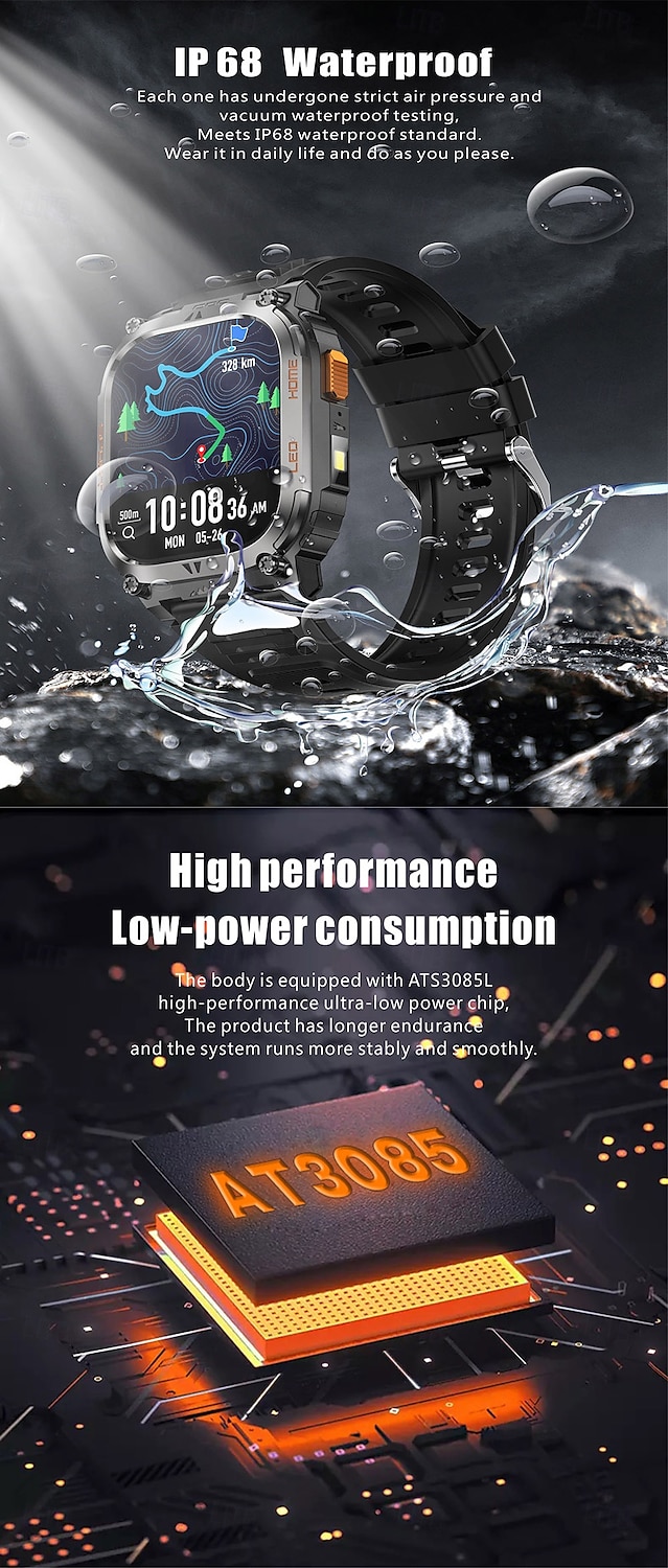 новые смарт-часы с GPS-треком для мужчин, водонепроницаемые, IP68, 2,01 IPS, всегда отображают компас, частоту сердечных сокращений, аккумулятор 630 мАч, Bluetooth, женские смарт-часы 2025 - $48.99 –P18