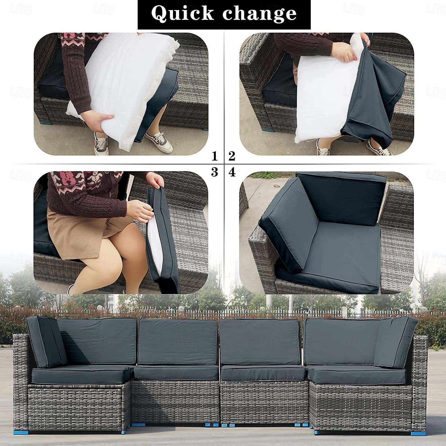غطاء وسادة المقعد لون الصلبة مصبوغ بخيط الغزل بوليستر الأغلفة 2025 - $120.99 –P6