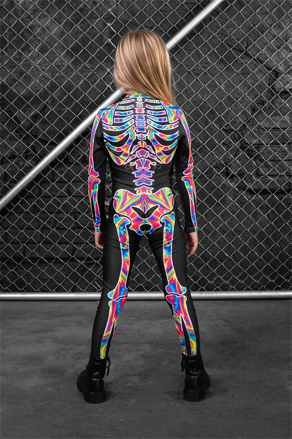 Koponya, csontváz Testhezálló Full Body Catsuit Ijesztő jelmez Férfi Női Fiú Gyermek Felnőttek Teljesítmény Parti Klub Mindszentek napja Farsang A halál napja Könnyű farsangi jelmez 2025 - $29.99 –P2