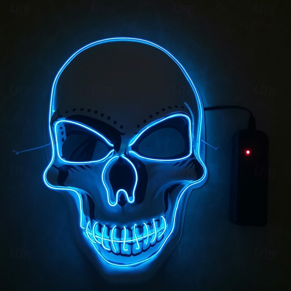 Schelet Craniu Halloween Mască Mască LED Infricosator Strălucitor în Întuneric Aprinde LED-ul Adulți Bărbați Pentru femei Unisex Halloween Carnaval Performanță Petrecere Costume de Halloween ușoare 2025 - $8.49 –P7