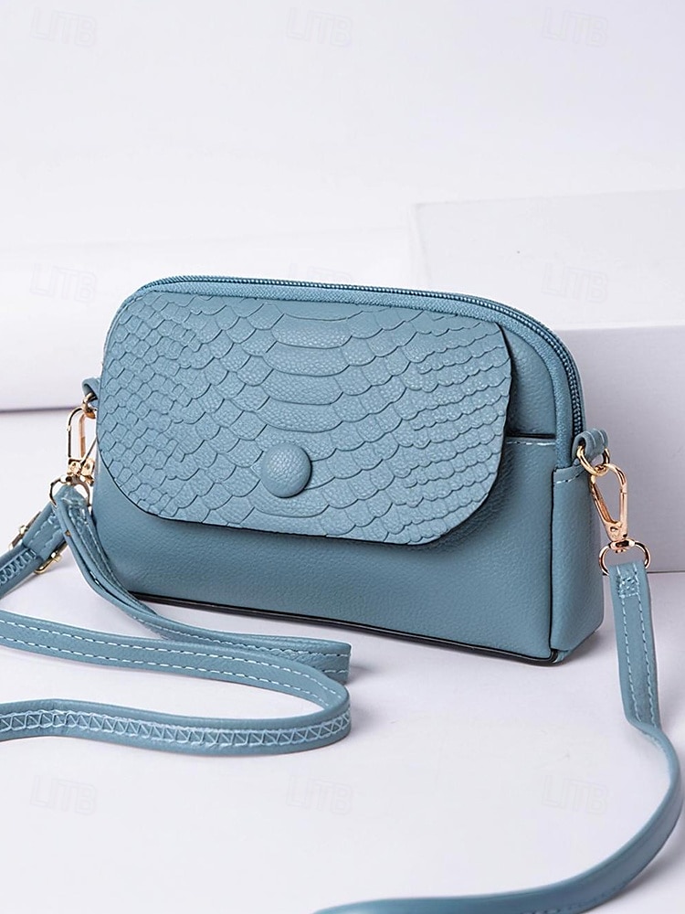 borsa a tracolla da polso in similpelle da donna con patta in stampa coccodrillo – elegante piccola borsa a tracolla per l'uso quotidiano, i viaggi e il lavoro del 2025 a $14.99 –P11