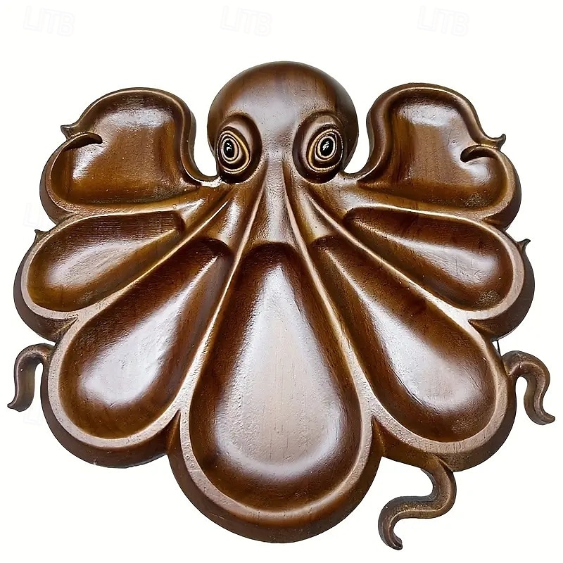 Oktopus-Wurstplatte, Oktopus-Design, Serviertablett aus Holz, neuartige Fleischsorten &Käse-Brotbrett mit Obst-Ozean-Motiven, ideales Geschenk für Meeresfrüchte-Liebhaber 2025 - $32.99 –P10