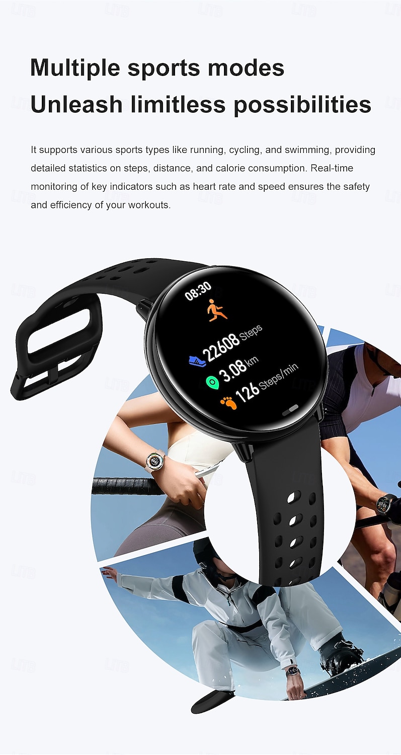 HD21 Montre intelligente 1.43 pouce Smartwatch Montre Connectée Bluetooth Minuterie Rappel d'appel Moniteur de Fréquence Cardiaque Rappel sédentaire Trouver mon Appareil Compatible avec Android iOS de 2025 ? $52.99 –P9