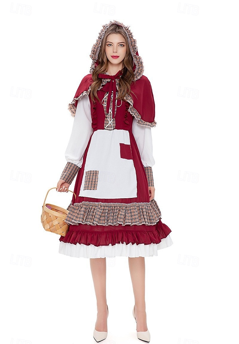 Bajka Czerwony Kapturek Sukienka płaszcz z kapturem Postacie z bajek Cosplay Kostiumy z filmów for Damskie Dla dziewczynek Dla dzieci Dla dorosłych Halloween Karnawał Światowy Dzień Książki Spektakl 2025 - $51.99 –P4