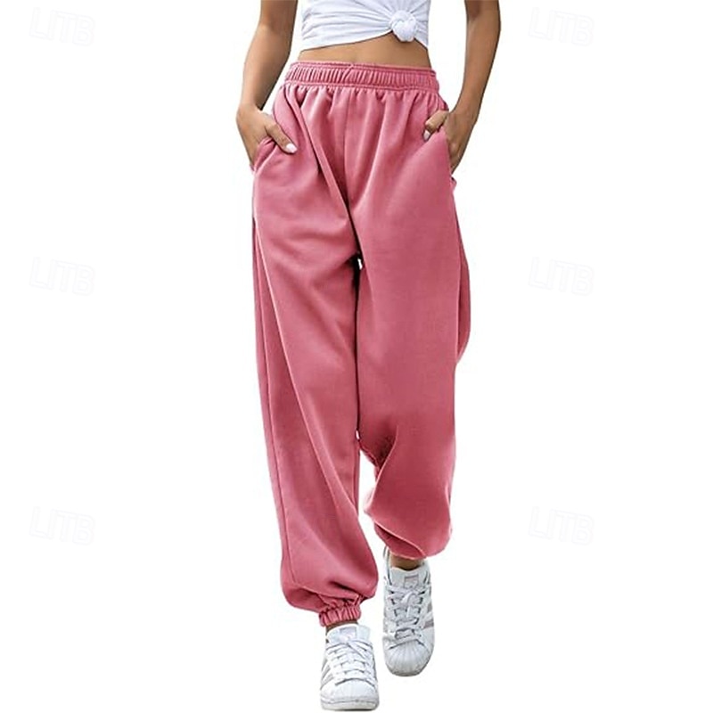 Per donna Pantaloni Cargo Pantaloni Eleganti Streetwear Casual Lunghezza intera Naturale Semplice Tasca Design con Coulisse Elastica Comodo All'aperto Streetwear Ferie Grigio scuro Aalbicocca Marrone del 2025 a $26.99 –P14