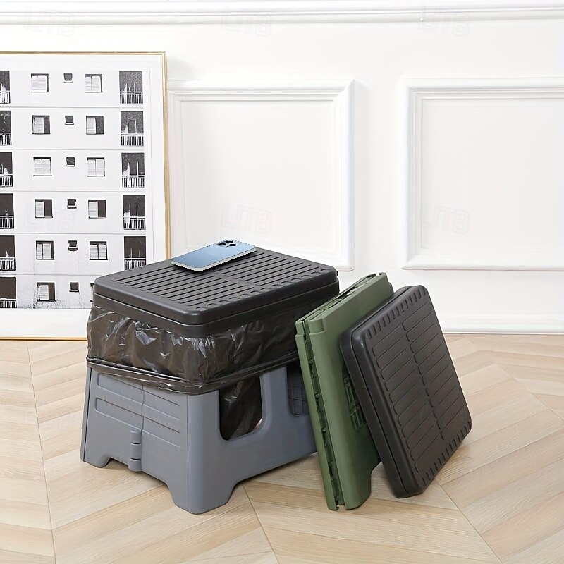 Portable Folding Emergency Toilet with Lid - Ideal for Camping Hiking & Car Travel  Durable ABS Material Portable Toilet for Camping 2025 - $100.99 –P8