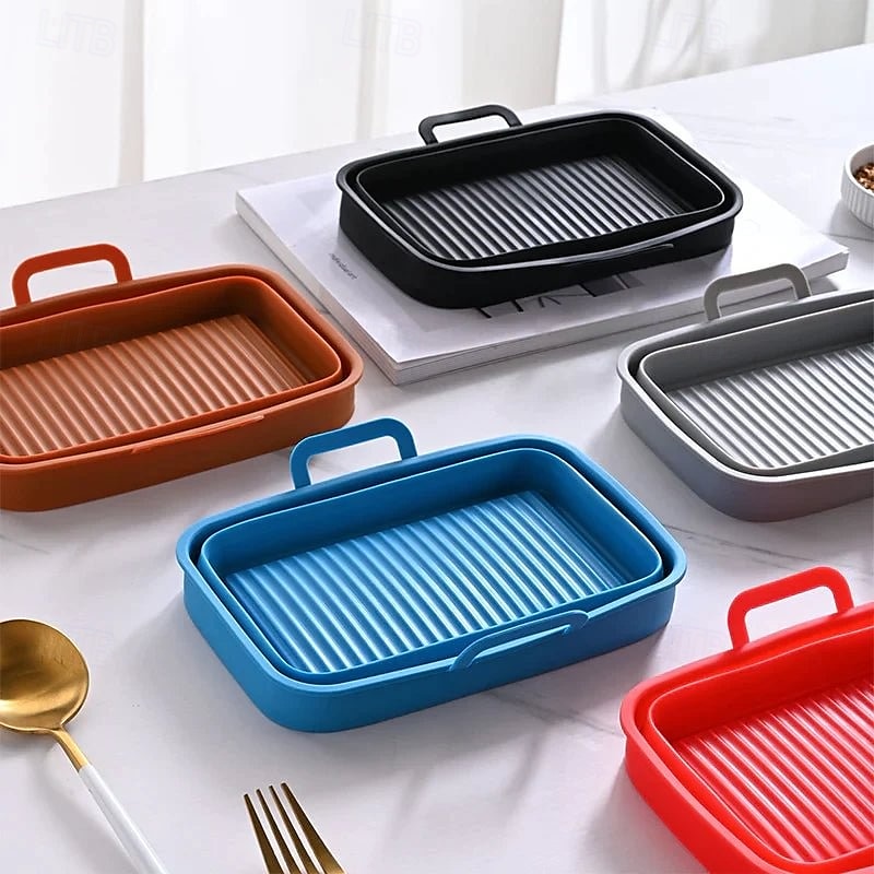 Foldable Air Fryer Silicone Baking Tray Reusable Non Stick Heat Resistant Kitchen Mat for Cooking Roasting Grilling Dishwasher Safe Accessory for Home Baking Use 2025 - $21.99 –P14