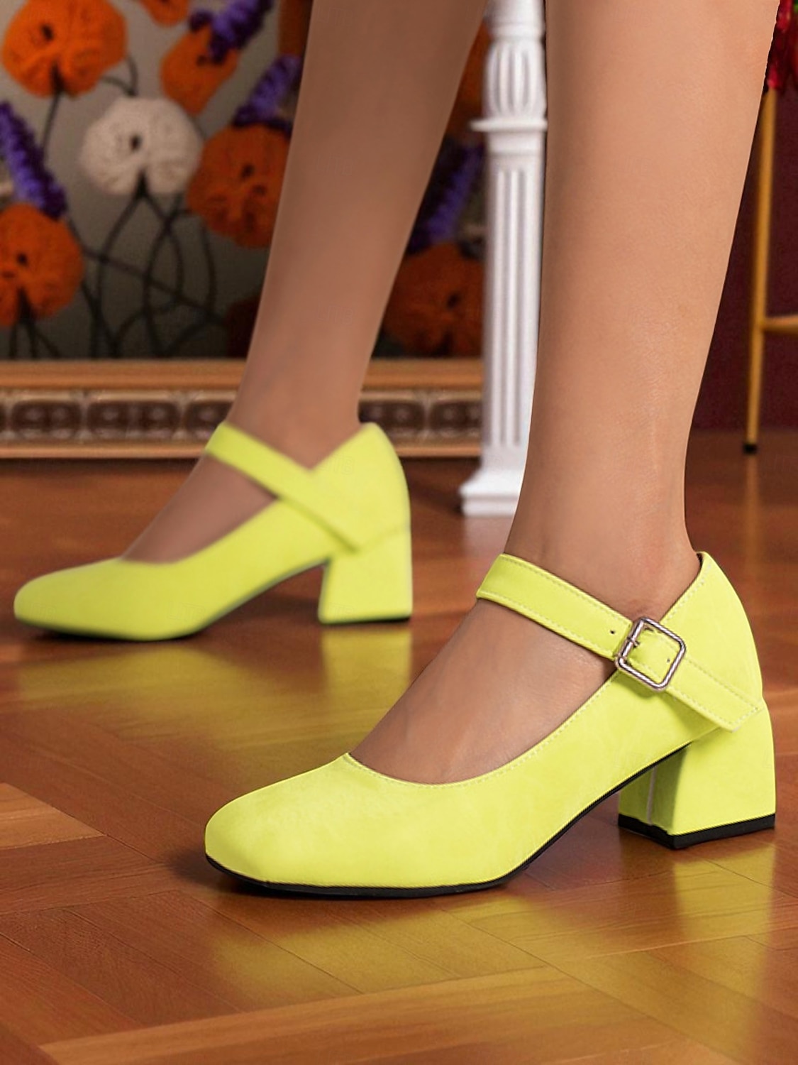 Chaussures Mary Jane violettes à talons carrés pour femmes – Escarpins habillés en similicuir à bout rond avec bride réglable pour dames, idéales pour les sorties quotidiennes, les événements scolaires ou le bureau de 2025 ? $46.99 –P3