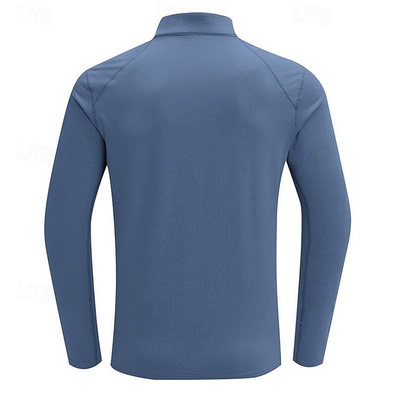 Hombre Sudadera de polar Sudadera con un cuarto de cremallera Manga Larga Escote Chino Camiseta Al aire libre Mantiene abrigado Invierno Poliéster Negro Azul Albaricoque Pesca Tenis Corriendo 2025 - $35.99 –P10