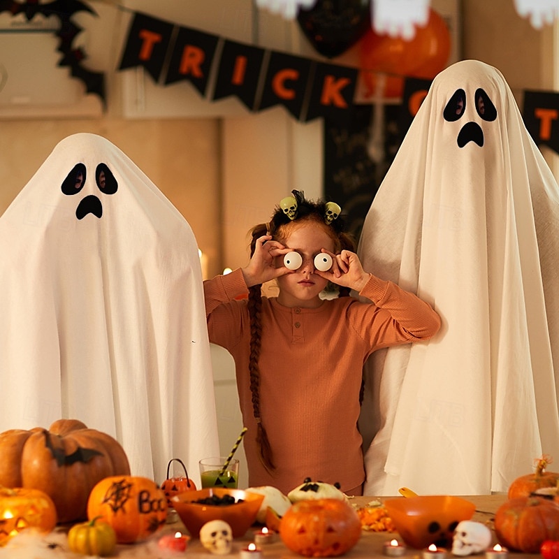 Fehér Lepedő Szellem Halloween Pelerin / köpeny Jelmez Borzalom Ijesztő jelmez Gyermek Felnőttek Uniszex Mindszentek napja Farsang Teljesítmény Parti Egyszerű Halloween jelmezek Kiöltözik 2025 - $19.49 –P3